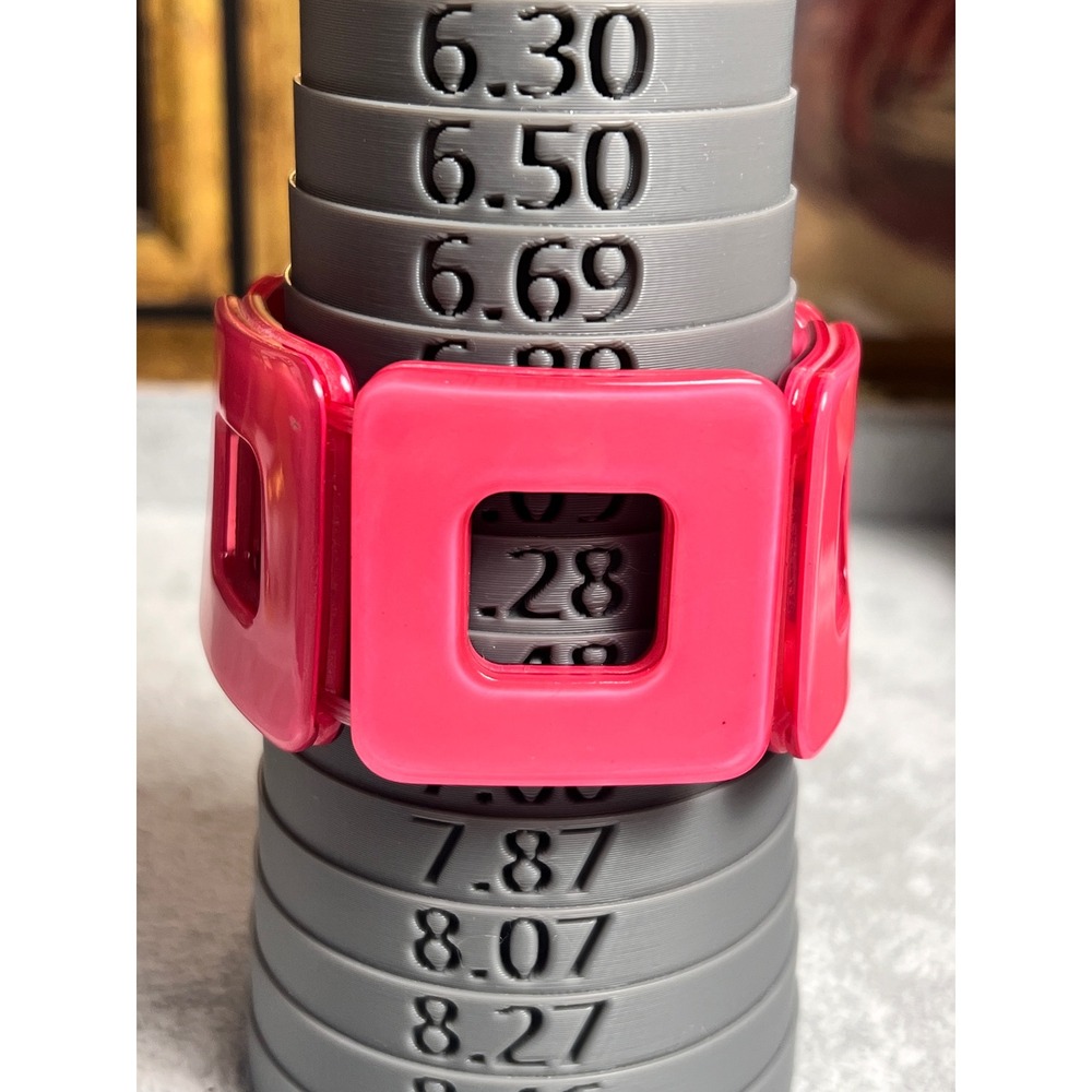 Miranda Hot Pink Geometric Square Link Stretch Bracelet Retro Resin Accrylic - Picture 4 of 7
